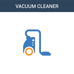 two colored Vacuum cleaner concept vector icon. 2 color Vacuum cleaner vector illustration. isolated blue and orange eps icon on white background.