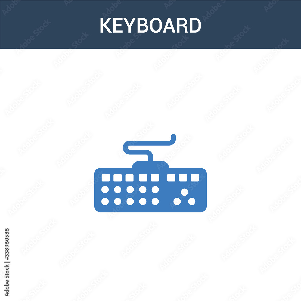 Fototapete two colored keyboard concept vector icon. 2 color keyboard vector illustration. isolated blue and or