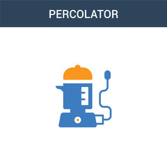 two colored percolator concept vector icon. 2 color percolator vector illustration. isolated blue and orange eps icon on white background.