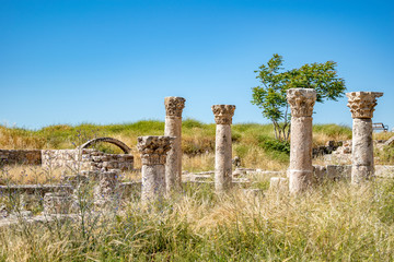 Ancient Ruins at the Citadel in Amman Jordan
