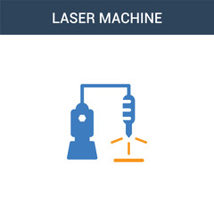 two colored Laser Machine concept vector icon. 2 color Laser Machine vector illustration. isolated blue and orange eps icon on white background.