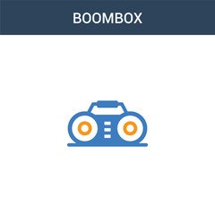 two colored Boombox concept vector icon. 2 color Boombox vector illustration. isolated blue and orange eps icon on white background.