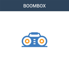two colored Boombox concept vector icon. 2 color Boombox vector illustration. isolated blue and orange eps icon on white background.