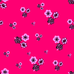 Abstract Seamless flower pattern with colorful background