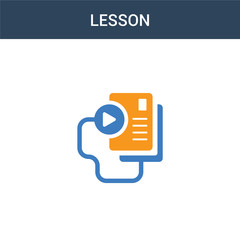two colored Lesson concept vector icon. 2 color Lesson vector illustration. isolated blue and orange eps icon on white background.