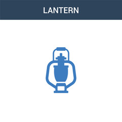 Obraz premium two colored Lantern concept vector icon. 2 color Lantern vector illustration. isolated blue and orange eps icon on white background.