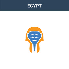 two colored Egypt concept vector icon. 2 color Egypt vector illustration. isolated blue and orange eps icon on white background.