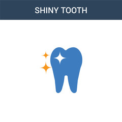 two colored Shiny Tooth concept vector icon. 2 color Shiny Tooth vector illustration. isolated blue and orange eps icon on white background.