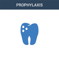 two colored Prophylaxis concept vector icon. 2 color Prophylaxis vector illustration. isolated blue and orange eps icon on white background.