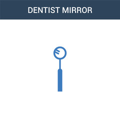 two colored Dentist Mirror concept vector icon. 2 color Dentist Mirror vector illustration. isolated blue and orange eps icon on white background.