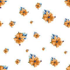 Abstract Seamless flower pattern with colorful background