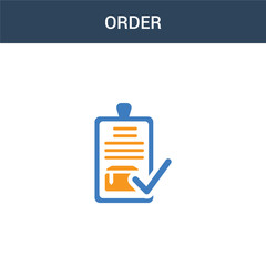 Obraz premium two colored Order concept vector icon. 2 color Order vector illustration. isolated blue and orange eps icon on white background.