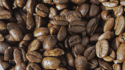 coffee beans are in a jar