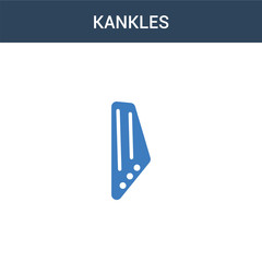 two colored Kankles concept vector icon. 2 color Kankles vector illustration. isolated blue and orange eps icon on white background.