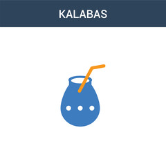 two colored Kalabas concept vector icon. 2 color Kalabas vector illustration. isolated blue and orange eps icon on white background.