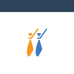 two colored   concept vector icon. 2 color   vector illustration. isolated blue and orange eps icon on white background.