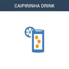 two colored Caipirinha drink glass of Brazil concept vector icon. 2 color Caipirinha drink glass of Brazil vector illustration. isolated blue and orange eps icon on white background.