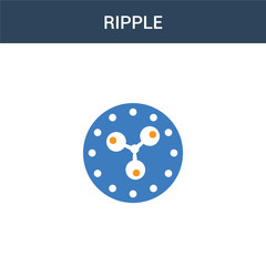 two colored Ripple concept vector icon. 2 color Ripple vector illustration. isolated blue and orange eps icon on white background.