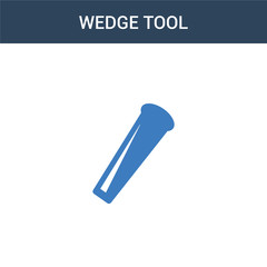two colored Wedge tool concept vector icon. 2 color Wedge tool vector illustration. isolated blue and orange eps icon on white background.