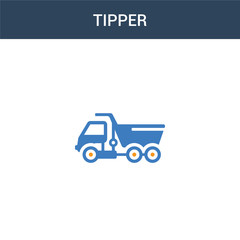 two colored Tipper concept vector icon. 2 color Tipper vector illustration. isolated blue and orange eps icon on white background.