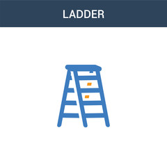 two colored Ladder concept vector icon. 2 color Ladder vector illustration. isolated blue and orange eps icon on white background.