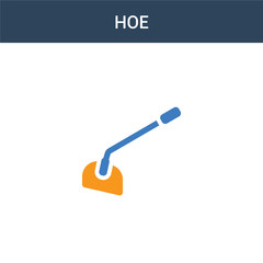 two colored Hoe concept vector icon. 2 color Hoe vector illustration. isolated blue and orange eps icon on white background.