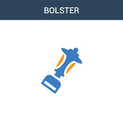 two colored Bolster concept vector icon. 2 color Bolster vector illustration. isolated blue and orange eps icon on white background.