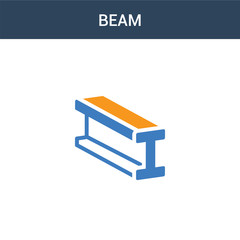 two colored Beam concept vector icon. 2 color Beam vector illustration. isolated blue and orange eps icon on white background.