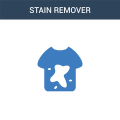 two colored stain remover concept vector icon. 2 color stain remover vector illustration. isolated blue and orange eps icon on white background.