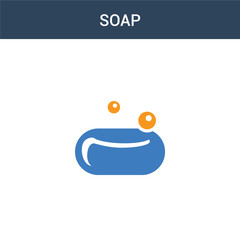 two colored Soap concept vector icon. 2 color Soap vector illustration. isolated blue and orange eps icon on white background.