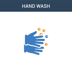 two colored Hand wash concept vector icon. 2 color Hand wash vector illustration. isolated blue and orange eps icon on white background.