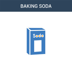 two colored baking soda concept vector icon. 2 color baking soda vector illustration. isolated blue and orange eps icon on white background.