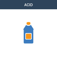two colored Acid concept vector icon. 2 color Acid vector illustration. isolated blue and orange eps icon on white background.