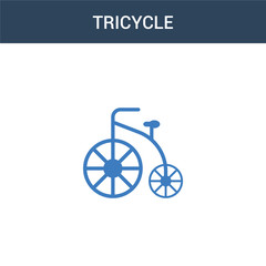 Fototapeta premium two colored Tricycle concept vector icon. 2 color Tricycle vector illustration. isolated blue and orange eps icon on white background.