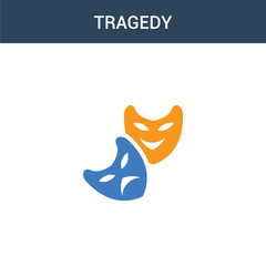 two colored tragedy concept vector icon. 2 color tragedy vector illustration. isolated blue and orange eps icon on white background.