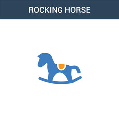 two colored Rocking horse concept vector icon. 2 color Rocking horse vector illustration. isolated blue and orange eps icon on white background.