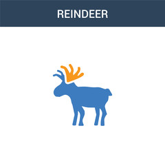 two colored Reindeer concept vector icon. 2 color Reindeer vector illustration. isolated blue and orange eps icon on white background.