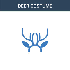 Fototapeta premium two colored Deer Costume concept vector icon. 2 color Deer Costume vector illustration. isolated blue and orange eps icon on white background.
