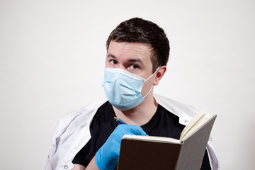 man in medical mask, virus, disease, doctor, medicine, portrait