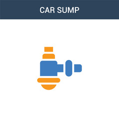 Fototapeta premium two colored car sump concept vector icon. 2 color car sump vector illustration. isolated blue and orange eps icon on white background.