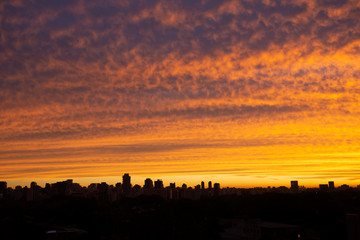 Skyline of Sao Paulo during sunset, Brazil