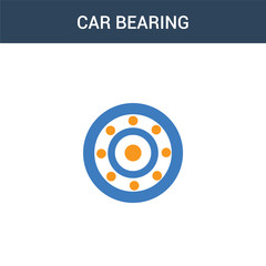 two colored car bearing concept vector icon. 2 color car bearing vector illustration. isolated blue and orange eps icon on white background.