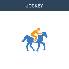two colored Jockey concept vector icon. 2 color Jockey vector illustration. isolated blue and orange eps icon on white background.