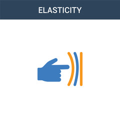 two colored Elasticity concept vector icon. 2 color Elasticity vector illustration. isolated blue and orange eps icon on white background.