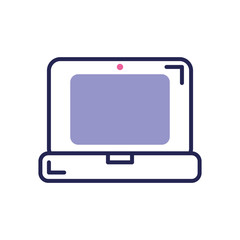 laptop computer icon, line color style