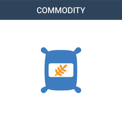 two colored Commodity concept vector icon. 2 color Commodity vector illustration. isolated blue and orange eps icon on white background.