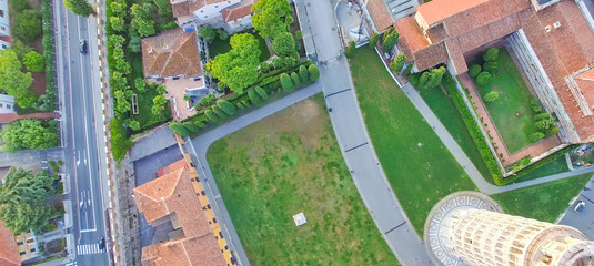 Obraz premium Square of Miracles, Pisa, Tuscany. Aerial view on a beautiful summer morning