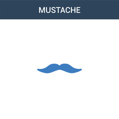 two colored Mustache concept vector icon. 2 color Mustache vector illustration. isolated blue and orange eps icon on white background.