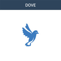 two colored Dove concept vector icon. 2 color Dove vector illustration. isolated blue and orange eps icon on white background.