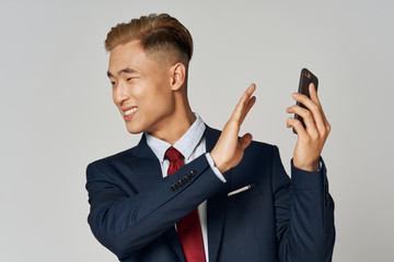 young businessman with a clipboard